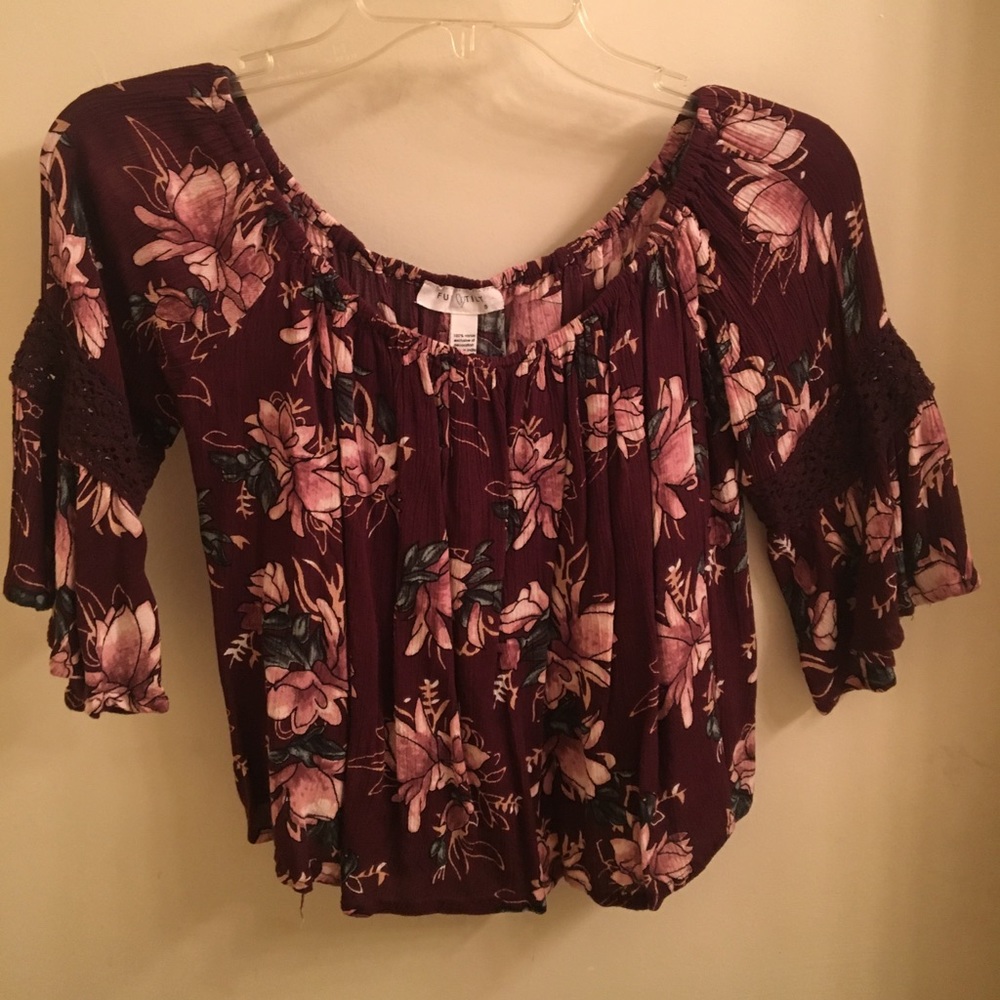 Off the shoulder floral print top